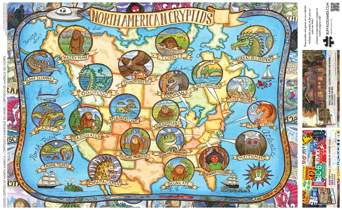 Buffalo Games - Cryptids of North - 300 Large Piece Puzzle for Adults