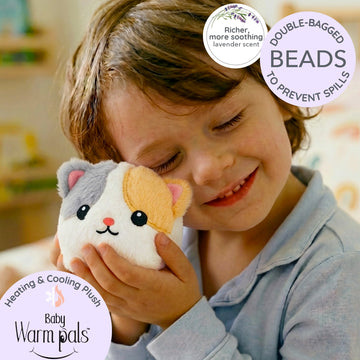 Warm Pals Baby Kitten, Small 3x5 Microwavable Comfort, Heated Plushie for Warmth, Calming Anxiety, Relaxing Bedtime Snuggles and Cozy Toys for Kids