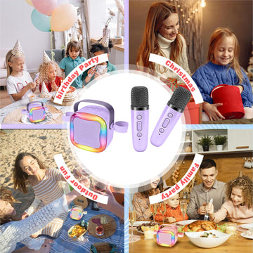 Portable Karaoke Machine for Kids: Children Toy Girl Ages 3-12 Gift(Purple)
