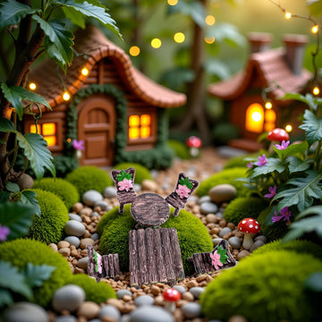 6 PCS Miniature Table and Chairs Set, Fairy Garden Furniture Ornaments Kit for Dollhouse Accessories Home Micro Landscape Decoration Garden Miniatures