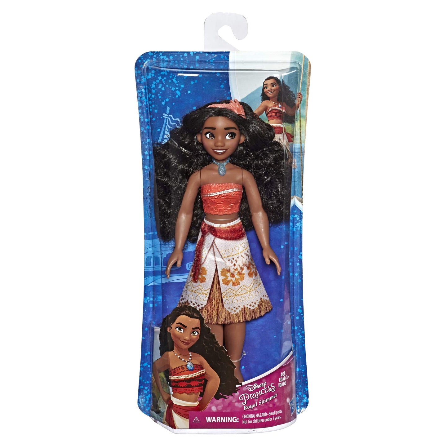 Disney Princess Moana of Oceania Fashion Doll with Skirt That Sparkles, Headband, & Necklace, Toy for 3 Year Olds & Up