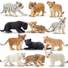Toymany 12 Safari Animal Figurines, High Emulational Baby Plastic Zoo Animals, Lions Tigers Leopards Figure Toy Set, Easter Eggs Cake Toppers