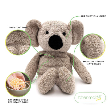 Thermal-Aid® (Olli The Koala) - Washable Heating Pad & Ice Pack - Plush Hot/Cold Pack with Natural Corn Filling - Reusable Comfort