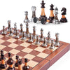 VAMSLOVE Chess Set Large 16''/42cm Folding Wooden Board with Deluxe Weighted Acrylic Chess Pieces - 3.5" King with Storage Slots for Adults House