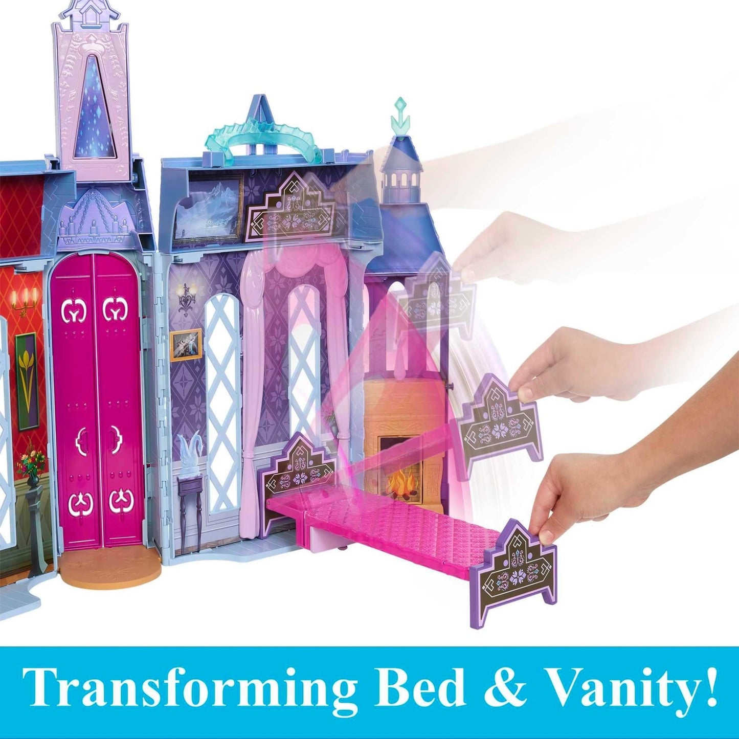 Mattel Disney Frozen Arendelle Doll-House Castle (2+ ft) with Elsa Fashion Doll, 4 Play Areas, and 15 Furniture and Accessory Pieces from Disney’s