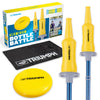 Triumph Bottle Battle Game Set - Fast-Paced Disc Toss Lawn Game with Adjustable Poles, 2 Bottles, 2 Platforms, Built-in Scorers & Competition Disc