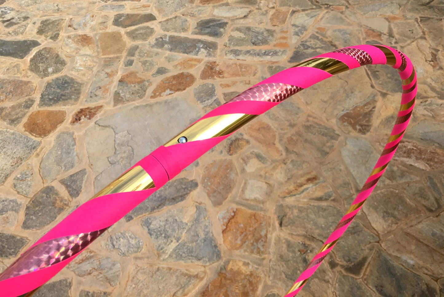 SpinMajik Beginner Exercise Hula Hoop for Fitness and Fun Made for Adults Weighted at 1 Pound (Choose Your Size and Tape Job) (Coral Prismatic, 38)