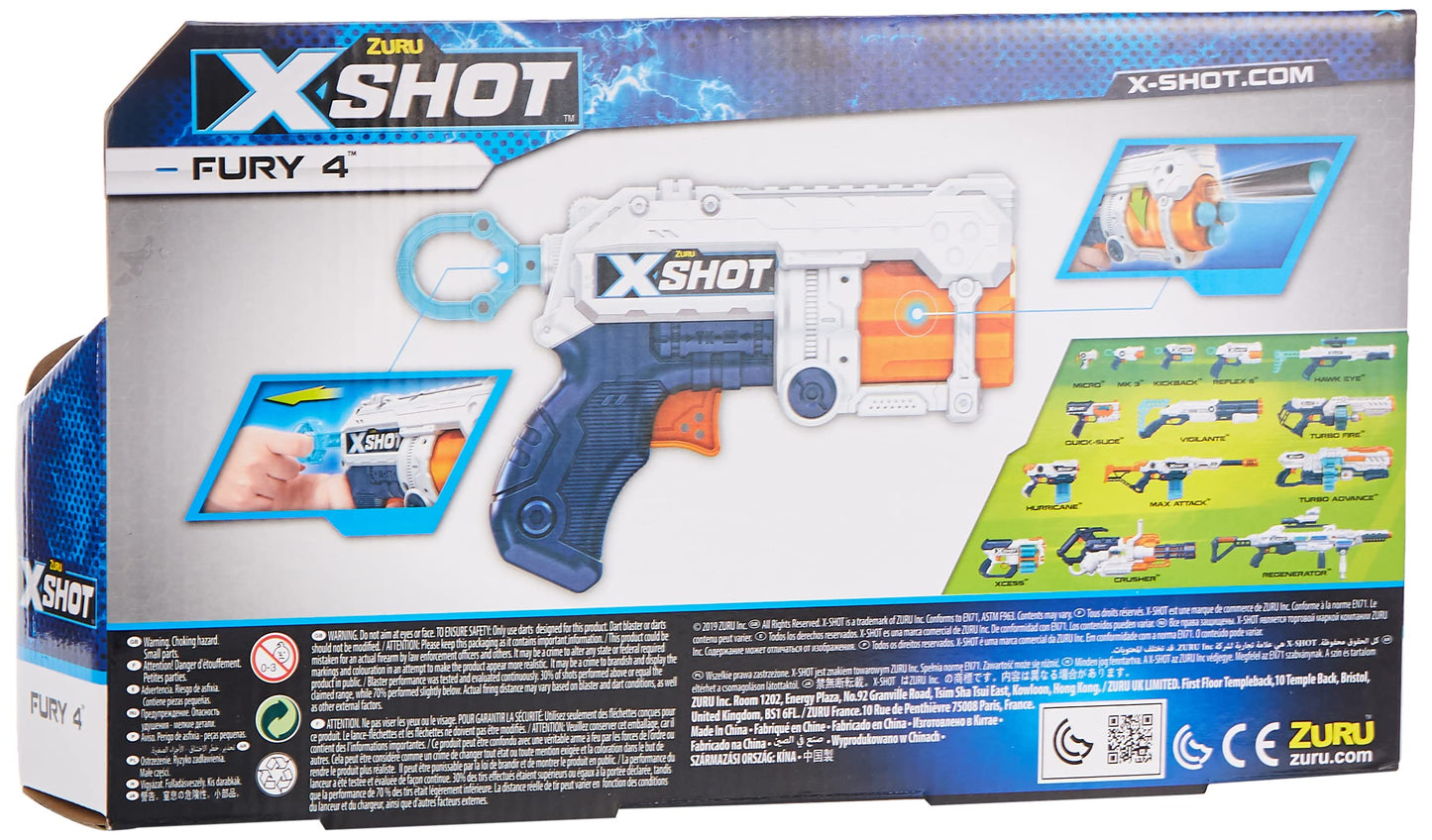 X-Shot Excel Fury 4 Foam Dart Blaster (16 Darts) by ZURU