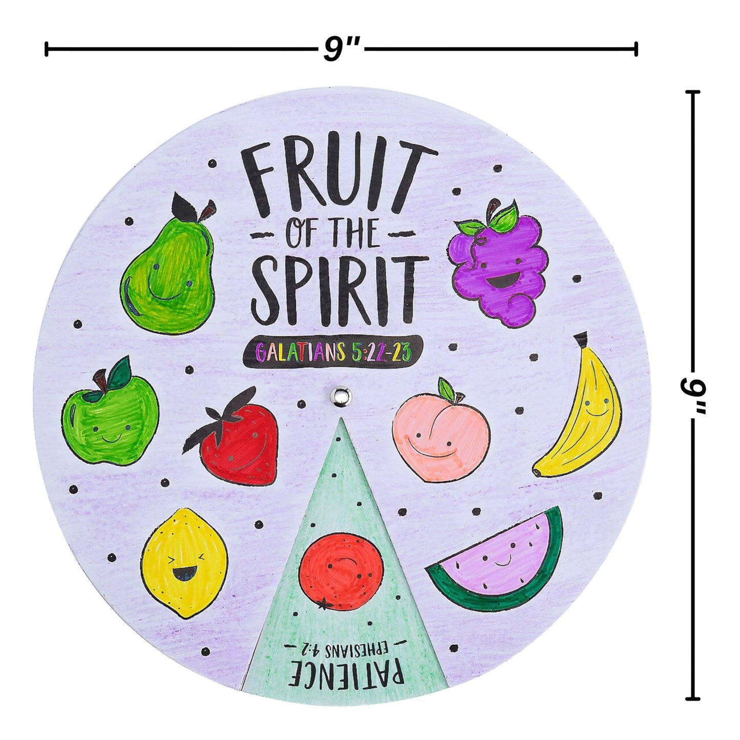 Fun Express Fruit of the Spirit Coloring Wheel - Makes 12 - DIY Religious Craft for Kids