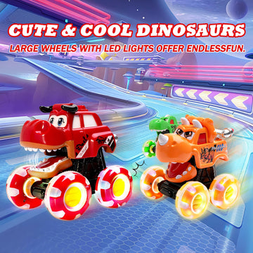Monster Truck Toy for Kids Toddlers 1-3, Light up Wheels Dinosaur Car Toys
