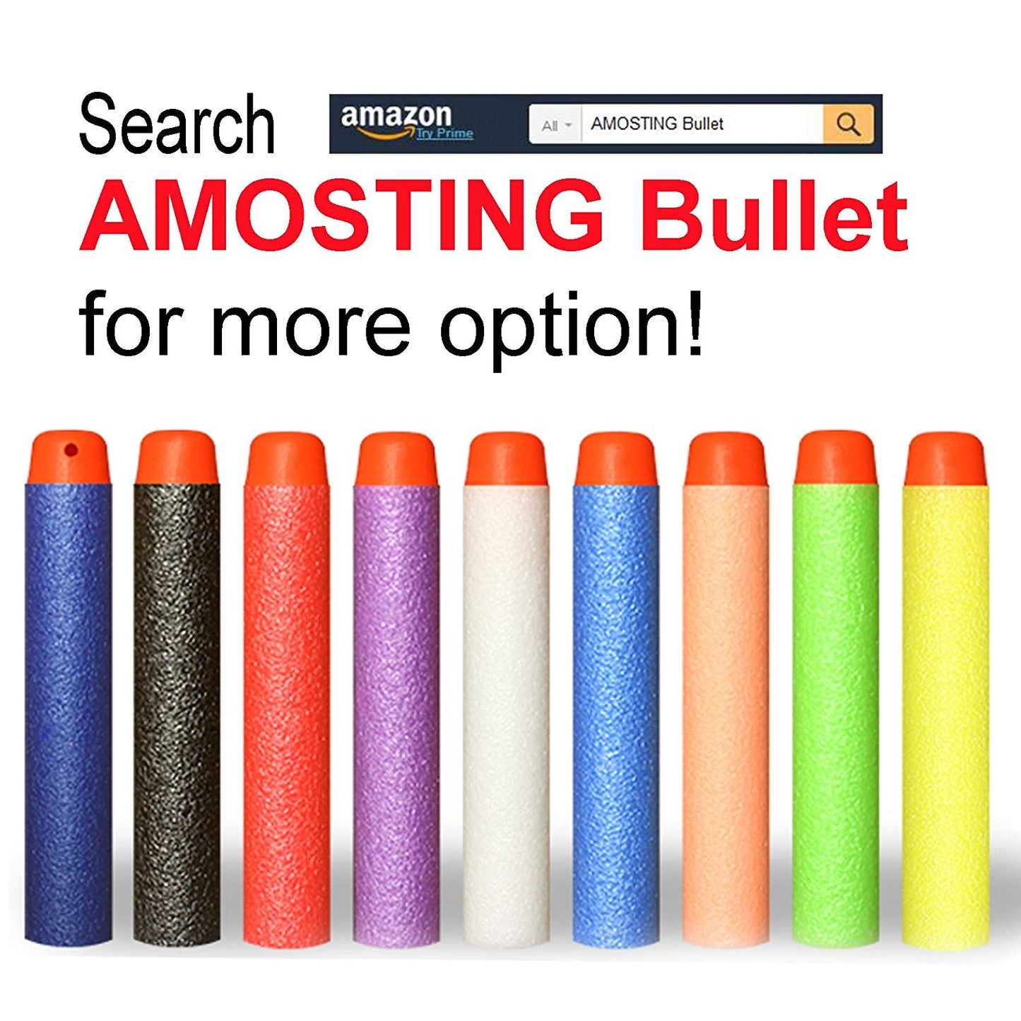 AMOSTING 1000PCS Glow in the Dark Foam Darts for Nerf Blasters