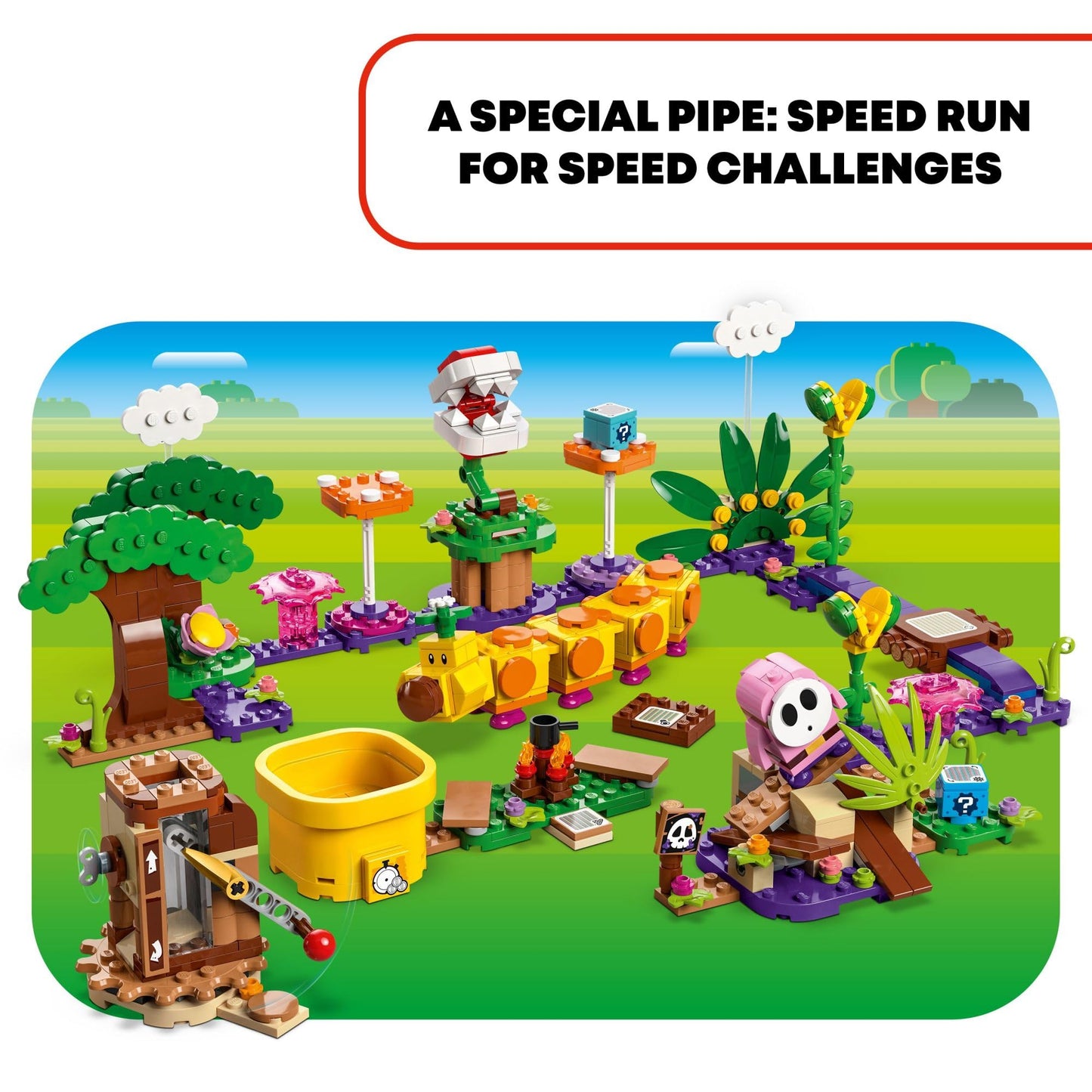 LEGO Super Mario Soda Jungle Maker Set, Customizable Nintendo Birthday Gift, Mario Playset for Kids, Pink Shy Guy and a Wiggler, Jungle Toys for Boys