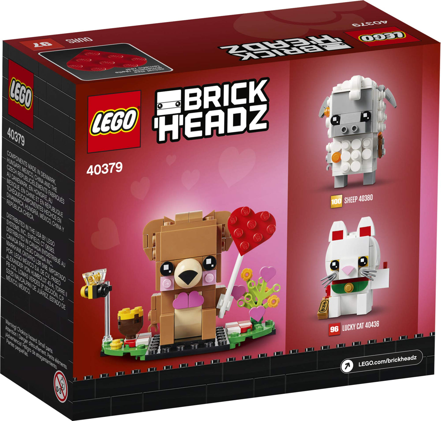 LEGO BrickHeadz Valentine's Bear 40379 Building Kit, New 2021 (150 Pieces)