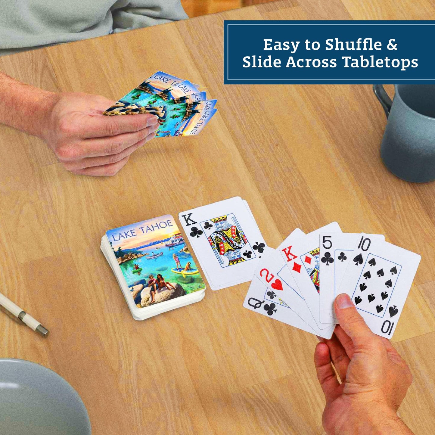 Boardwalk Puzzles Premium Featherlight Unique Playing Cards, Fun Themed Deck for Home and Travel | Lake Tahoe