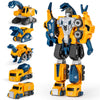 MIEBELY Toddler Robot Construction Vehicles Set - 5Pcs Transforming Robots for Kids - Magnetic Toys with Sturdy Connectors - Easy DIY Assembly