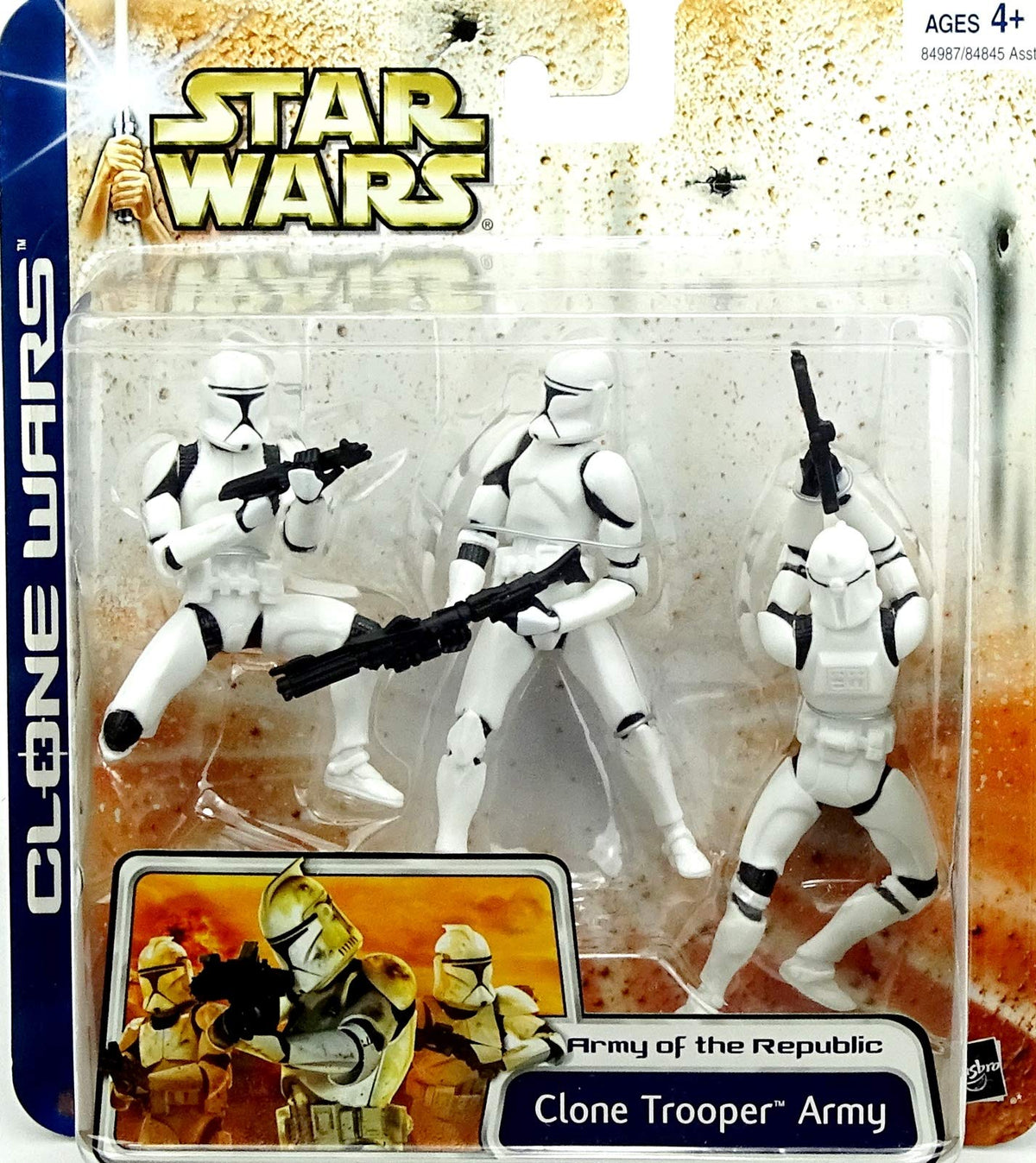 Star Wars Clone Wars : Clone Trooper Army w. Green Sergeant