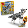 LEGO Creator 3 in 1 Forest Animals: Gray Wolf - Building Toy for Boys & Girls, Ages 8+ - Build a Wolf, Falcon or Raccoon - Gift for Kids' Birthdays