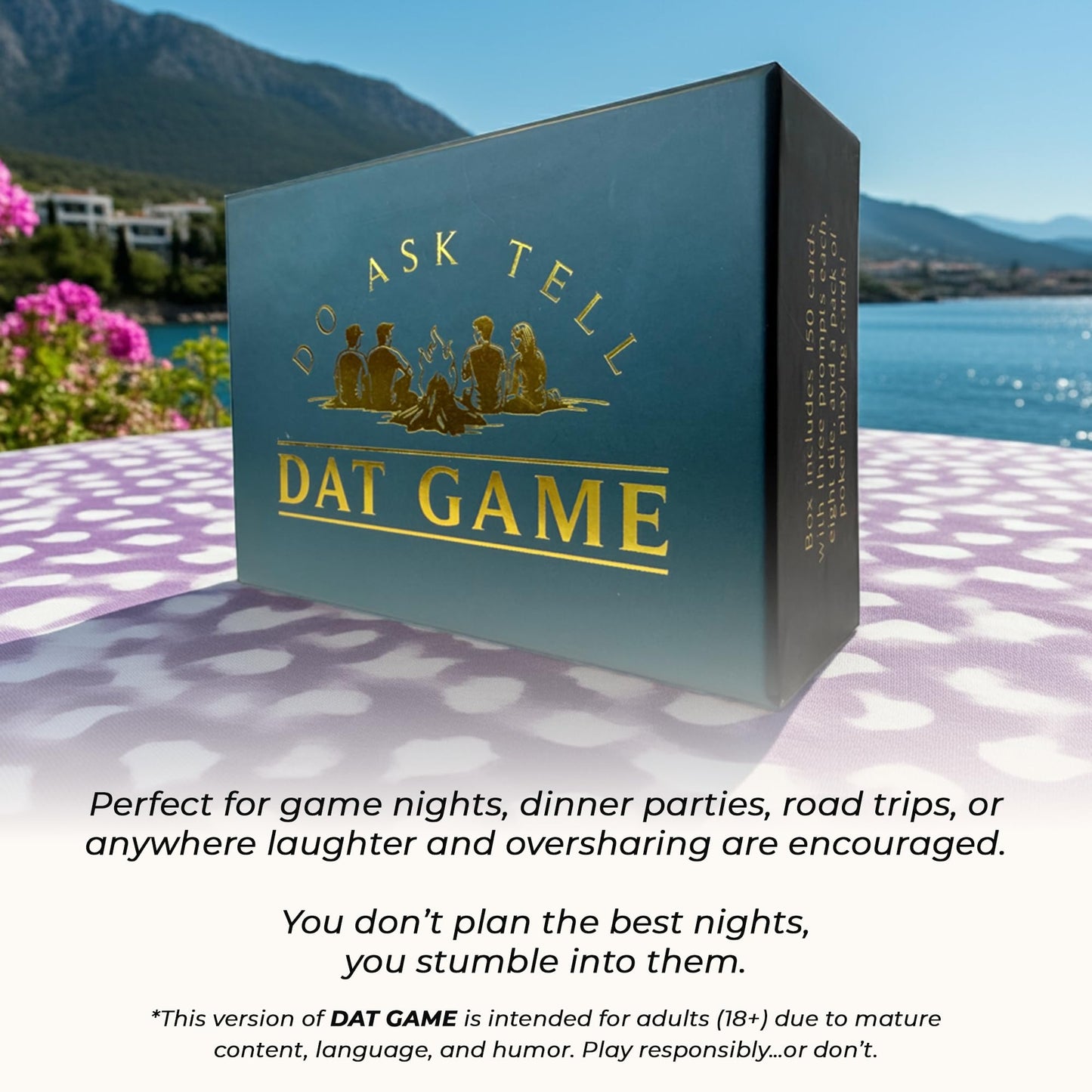 DAT GAME Do Ask Tell Card Game for Adults, Funny Icebreaker Deck Highest Rated Interactive Social Game Night Activity