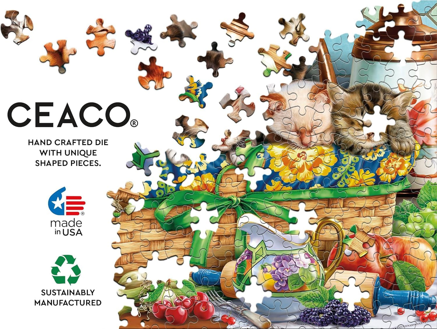 Ceaco - Kittens in a Basket - 300 Piece Jigsaw Puzzle for Adults