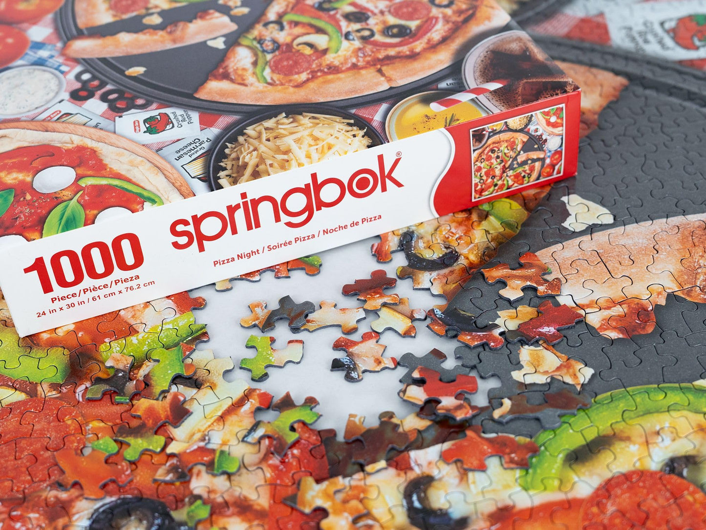Springbok Pizza Night 1000 Piece Jigsaw Puzzle for Adults - Unique Cut Pieces - Made in USA