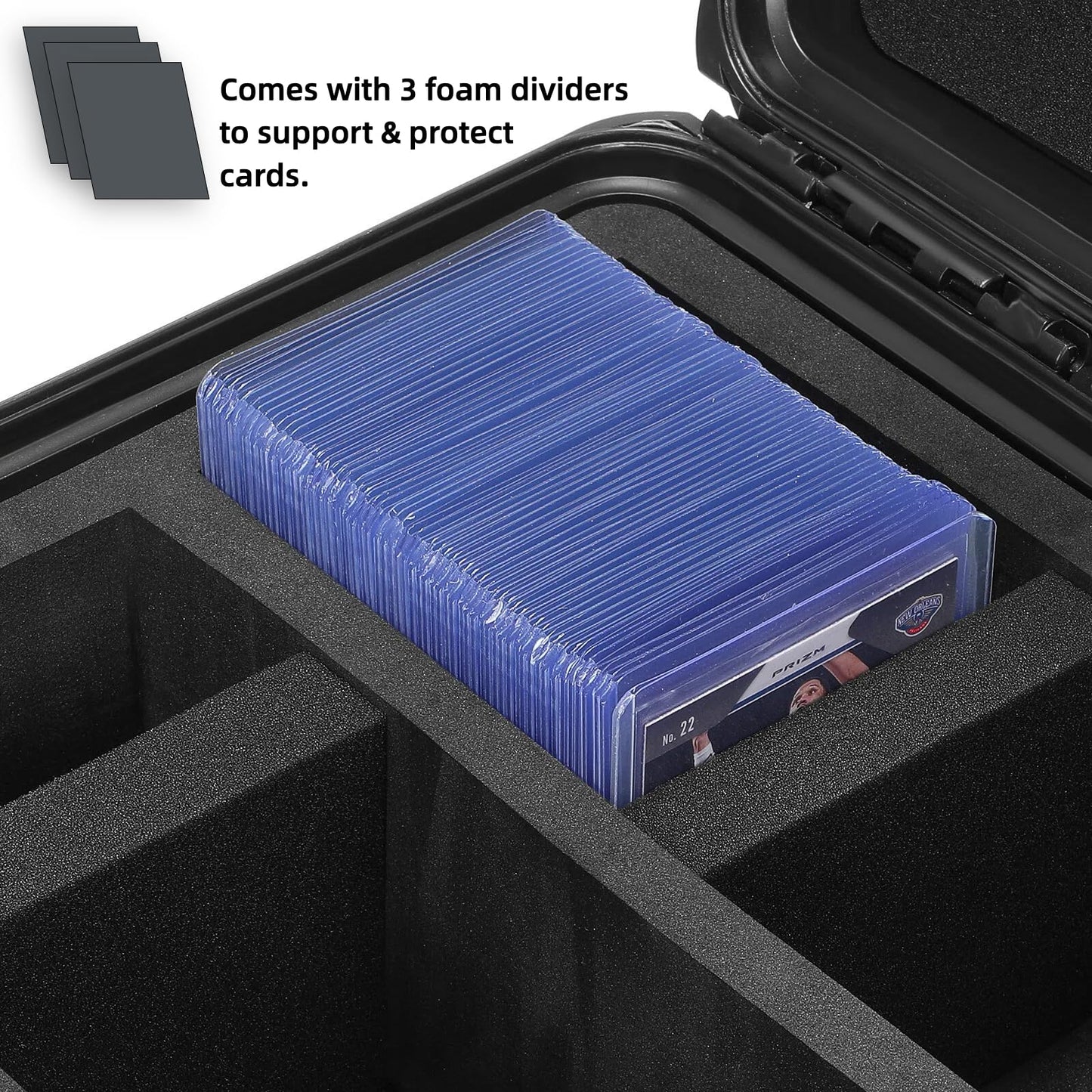 WPGEAR Toploader Storage Box for 3" x 4" 35PT Rigid Card Holder, Trading Card Organizer Case Holds 300+ Top Loaders, Fit Sports Card with One Touch