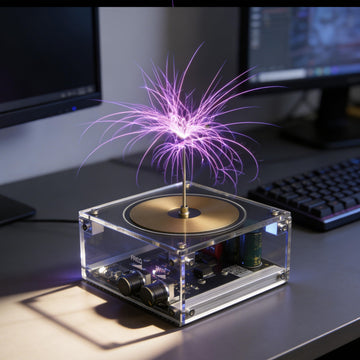 Vastarry 10 Cm Solid State Music Tesla Coil Artificial Lightning Desktop Toy For unisex-adult Electric Power Wireless Transmission Model Science