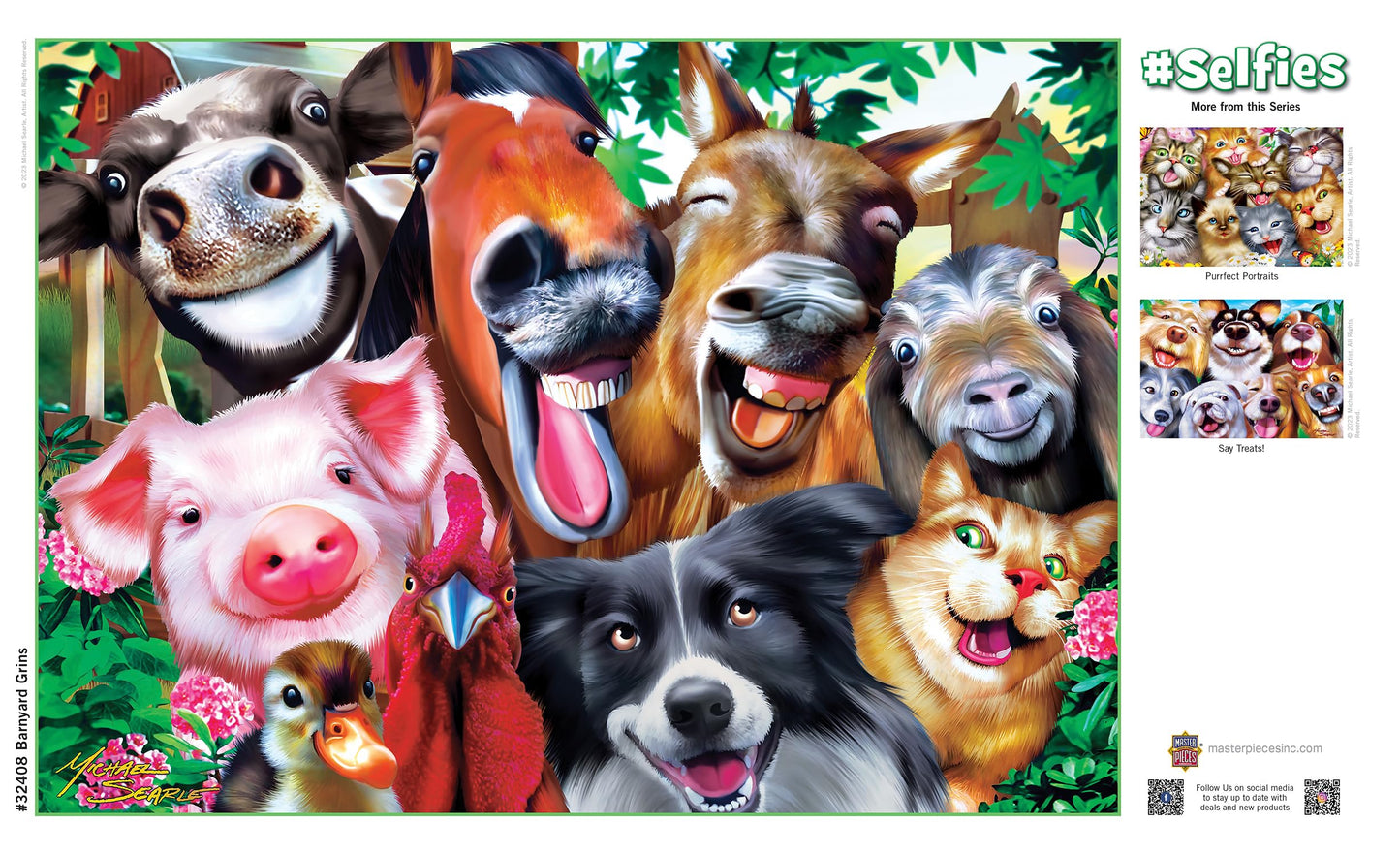 MasterPieces 500 Piece Jigsaw Puzzle for Adults and Family - Barnyard Grins - 15"x21"