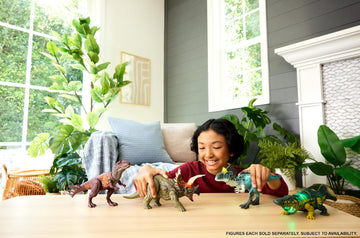 Mattel Jurassic World Wild Roar Stomatosuchus Dinosaur Action Figure Toy, Sounds & Attack & Lights, Scan Code for Digital Play