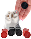 WE Games Wooden Checkers Pieces with Drawstring Storage Bag - 24 Checker Pieces Only - Red & Black, 1.062-inch Diameter