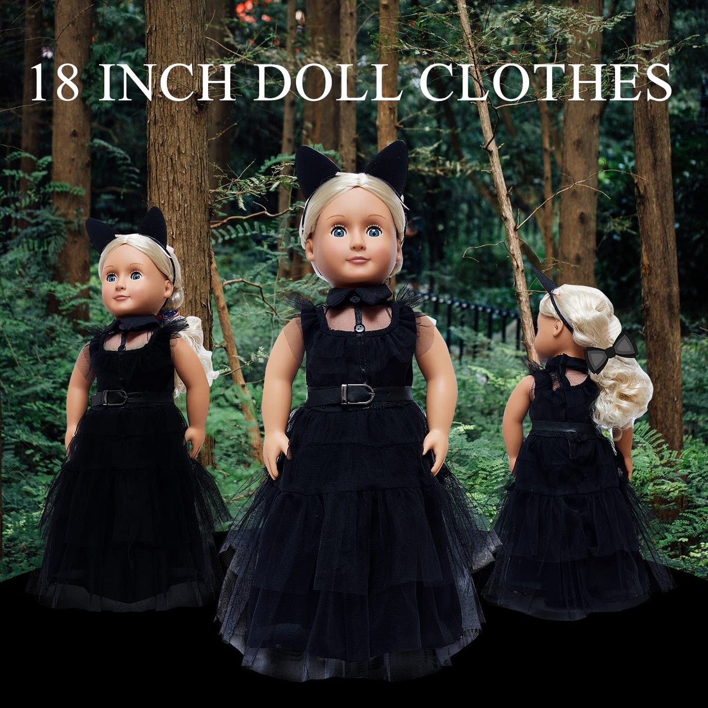 18 Inch Doll Clothes , Black Family Costumes Party Dress Fits All 18-inch Dolls Across Brands