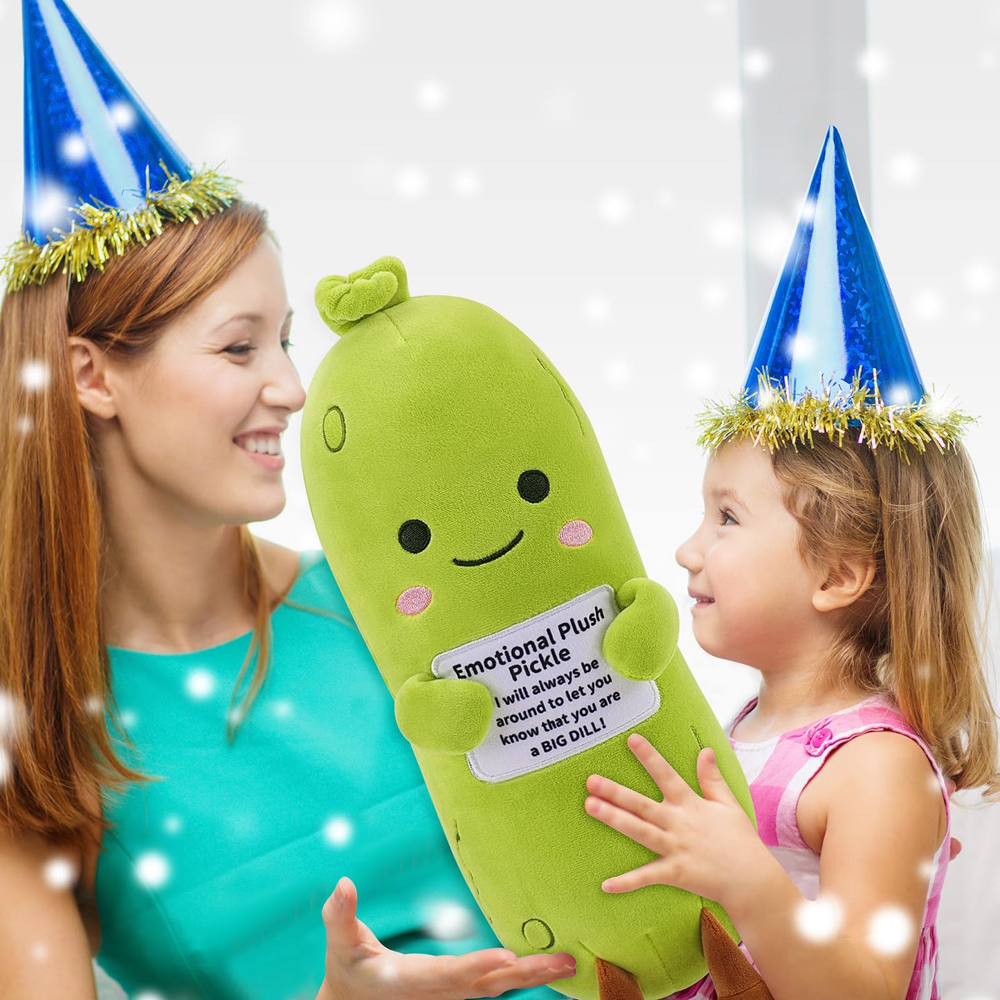 Sprinqdawin Emotional Plush Pickle,Pickle Stuffed Animal-20” Plushies Cucumber Stuffed Animal with Positive Warm Words,Kawaii Plush Toy Vegetable