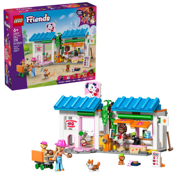 LEGO Friends Dog Treats Bakery Building Toy for Girls & Boys - Pretend Play Set for Kids, Ages 6+ - W/Aliya & Sage Minidolls, 2 Toy Dog Figures