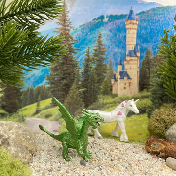 Safari Ltd. Fairy Tale Animals TOOB - Figurines of Unicorn, Dragon, Frog, Wolf, Rabbit, Doe, White Stallion, Bear, Mouse, Bluebird, and Fox - Play