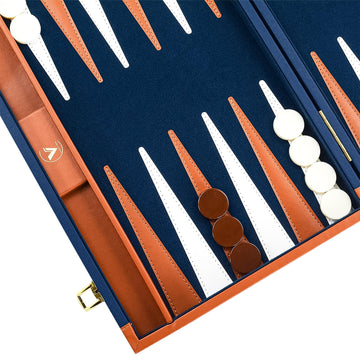 Premium Backgammon Sets for Adults, 17.5 Inch Large Backgammon Board Games, Portable PU Leather Travel Backgammon Set - Classic Board Strategy Game