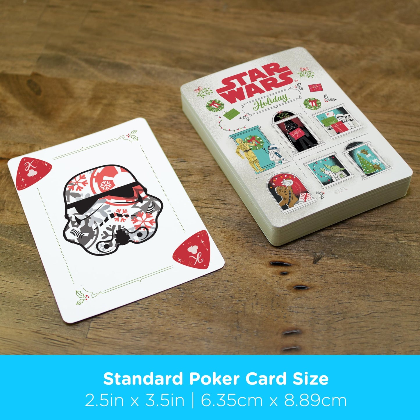AQUARIUS Star Wars Playing Cards - Christmas Themed Deck of Cards for Your Favorite Card Games - Officially Licensed Star Wars Merchandise
