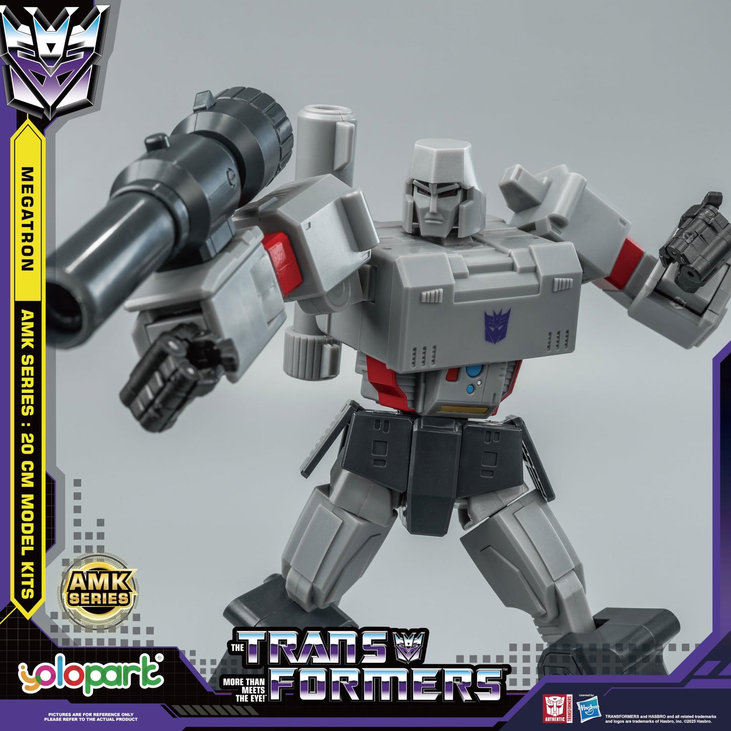 YOLOPARK Megatron Transformer Toys,AMK Series 7.87 Inch Highly Articulated Transformers G1 Action Figures with Weaponry for Adults Boys Girls,No