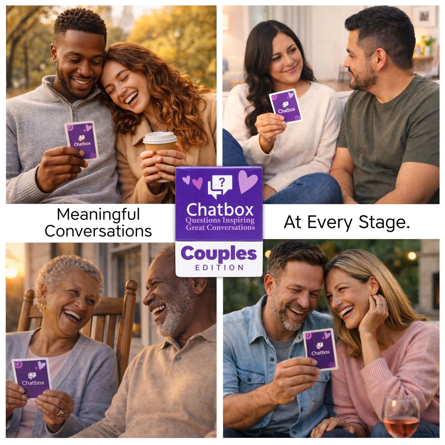 Chatbox Couples Edition Conversation Card Game for Couples, Fun and Meaningful Date Night Game with Thought Provoking Questions, Couples Card Game