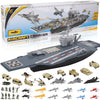33-Inch Aircraft Carrier Mega Playset - Ultimate Military Battle Set for Boys with Realistic Battleship, Fighter Jets, Toy Soldier Figures, Military