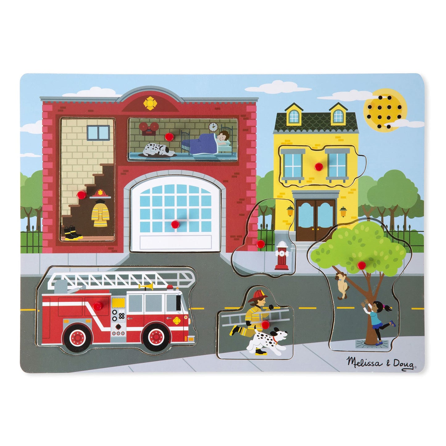 Around The F?i?r?e Station: Sound Puzzle Bundle with 1 Theme Compatible M&D Scratch Fun Mini-Pad (00736)