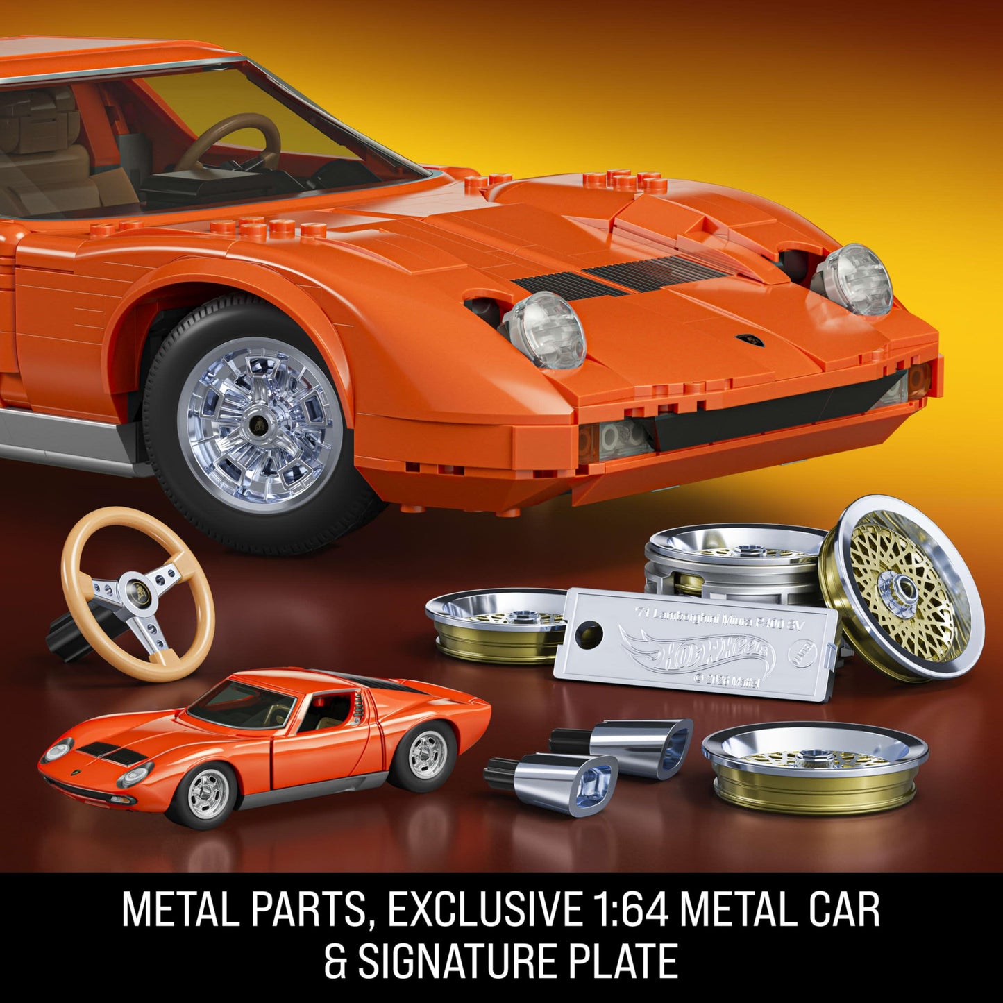 Mattel Brick Shop Hot Wheels Lamborghini Miura P400 SV Building Toy Kit