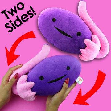 I Heart Guts Ovary Plush - 10" Cute Educational Organ Toy for PCOS, IVF & Oophorectomy - Funny Get Well Recovery Gift for OBGYN Nurse Patients