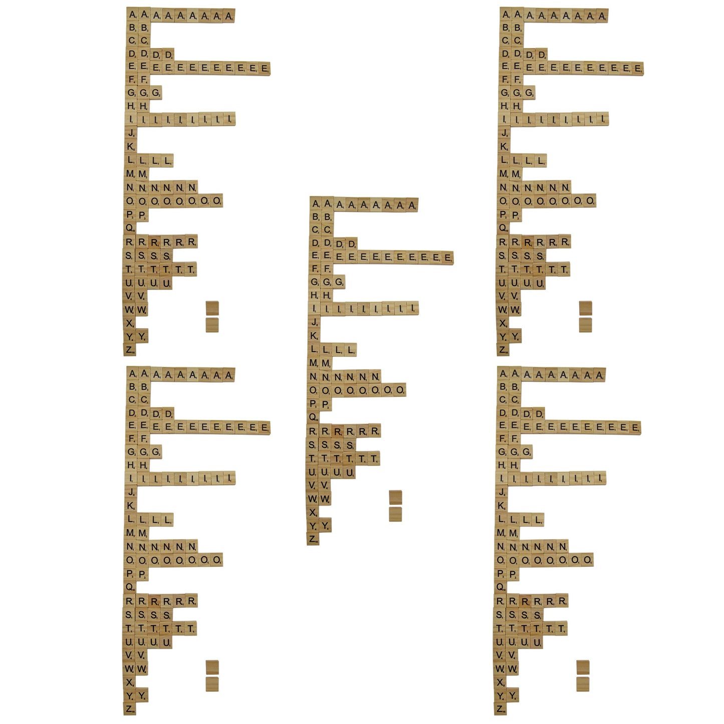 500 Wood Letter Tiles - 5 Full Sets of 100 Letters by SciencePurchase