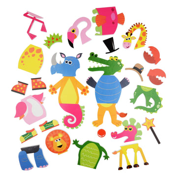 Buddy & Barney: Weird & Wonderful Animals Bath Time Stickers - 31 Reusable Foam Stickers & Mesh Storage Bag, Fun Tub Water Toy, Toddlers & Kids Age 3+