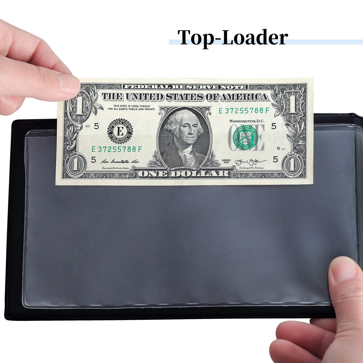 40 Pockets Banknote Currency Collecting Album - 20 Sheets Clear Dollar Bill Holders World Money Storage Book Collection Supplies Double-Sided Pages