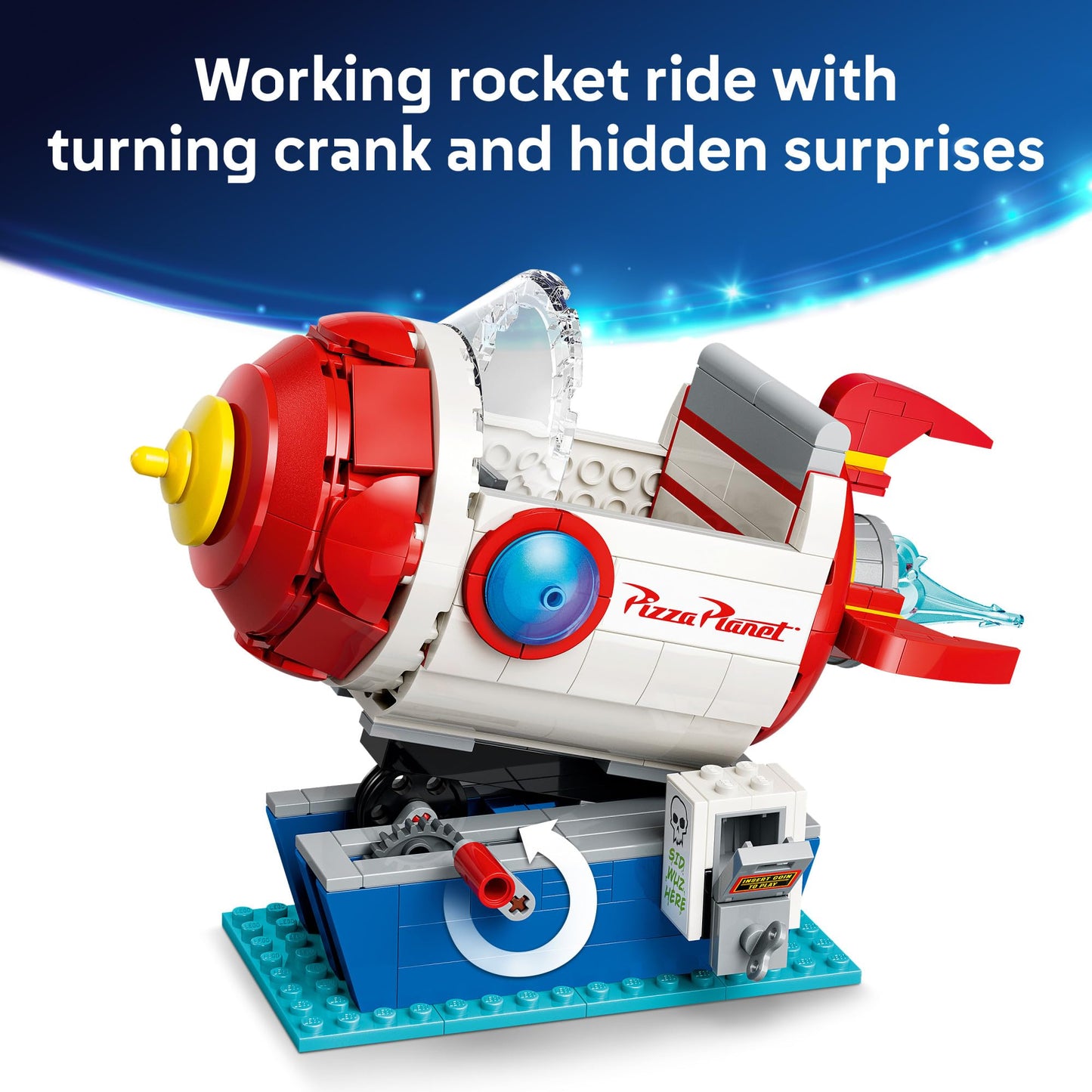 LEGO Disney and Pixar Toy Story Alien with Pizza Planet Rocket Ride - Building Toy for Girls & Boys, Ages 9+ - Disney Gift Idea - Kids Bedroom Decor
