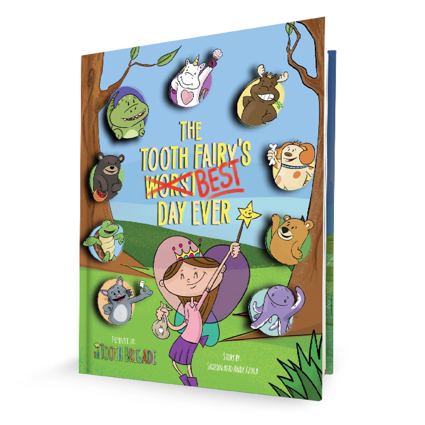 Rebel Dinosaur Tooth Fairy Pillow and Book Bundle | 8" Plush with Pocket for Lost Teeth & Hardcover Storybook w/Tracker, Q&A for Boys Girls Children