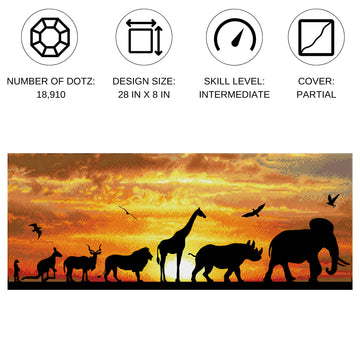 DIAMOND DOTZ African Sky Diamond Painting Kits for Adults - Diamond Art Kits a Relaxing Creative Craft Kit with Dotz Gems 28x8