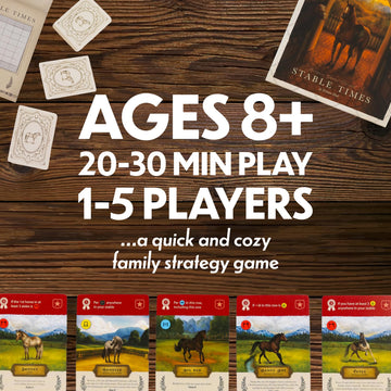 Lovemore Games Stable Times Family Card Game - Cozy Board Game for Kids and Adults with Real Unique Horses - Great for Family Game Night, Ages 8+, 1-5