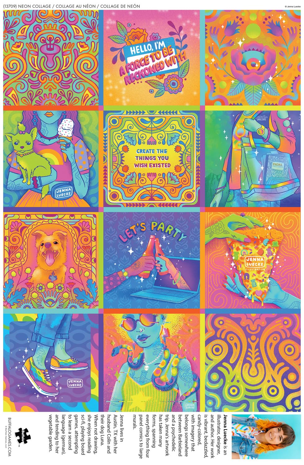 Buffalo Games - Neon Collage - 1000 Piece Jigsaw Puzzle for Adults