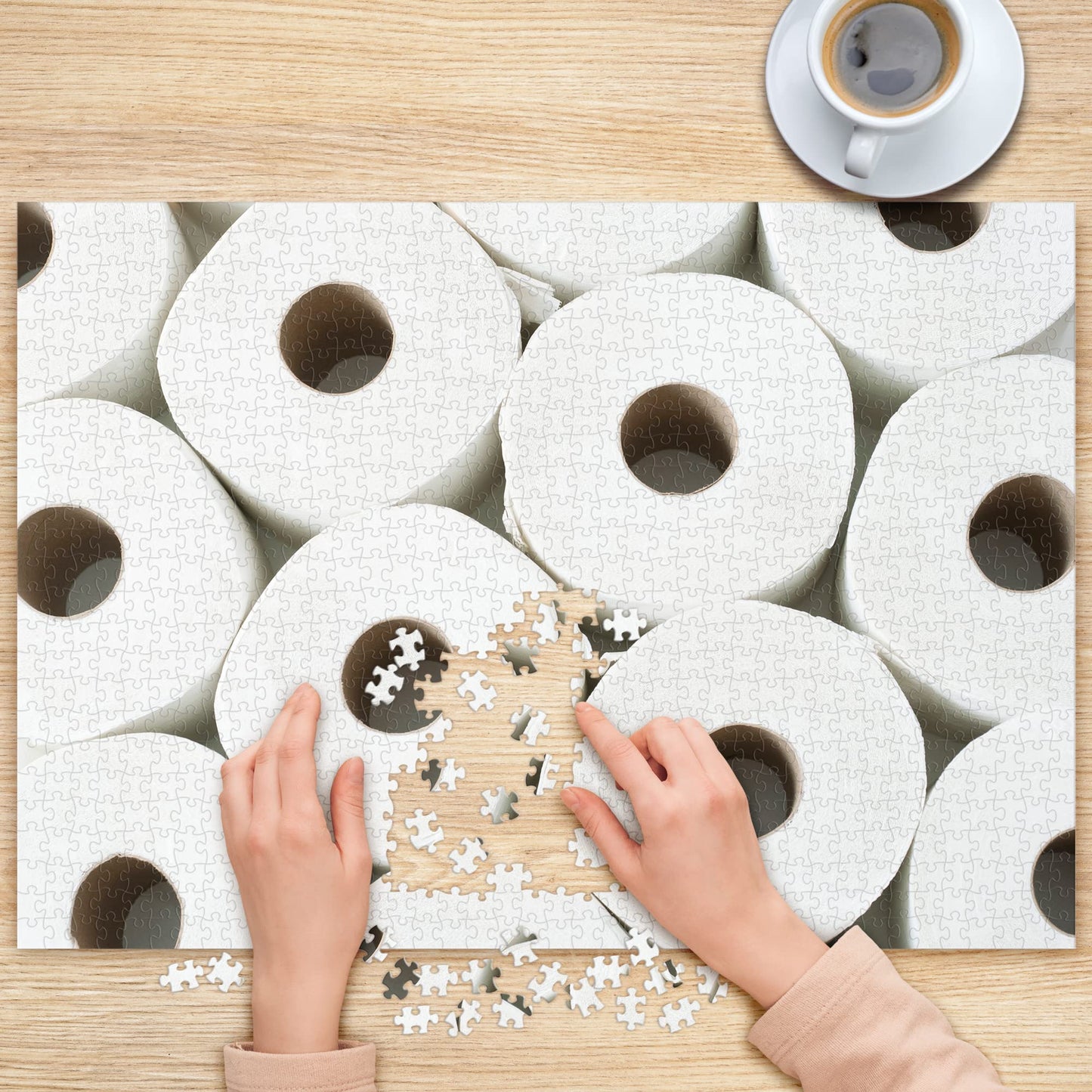 Funwares TP Hoarding Jigsaw Puzzle, 1000 Pieces, Funny Toilet Paper Humor